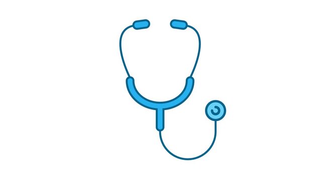Stethoscope medical icon for medical interface animation isolated on white background