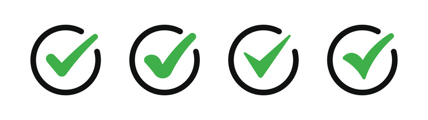 Check Mark Icons Vector Set for Verified Approved Success and Completed Tasks © Icons