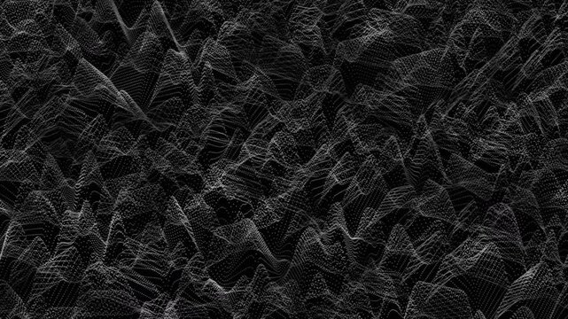 Abstract topographic contour lines with animated monochrome terrain and flowing line texture on a black background.