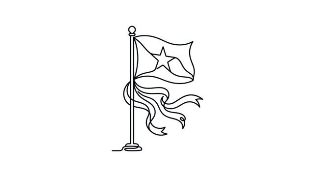 Flag with star on a pole.