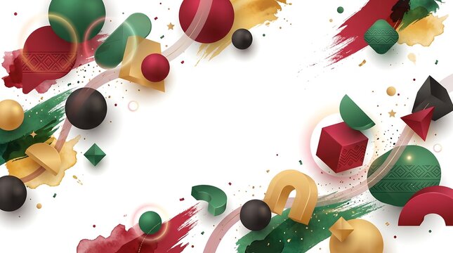 Abstract background with 3D spheres and watercolor strokes background watercolor abstract geometric decoration celebration scattered colorful