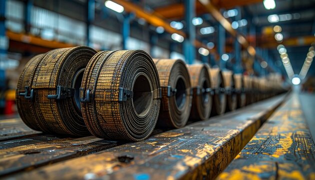 Close up of vintage steam locomotive wheels on tracks.