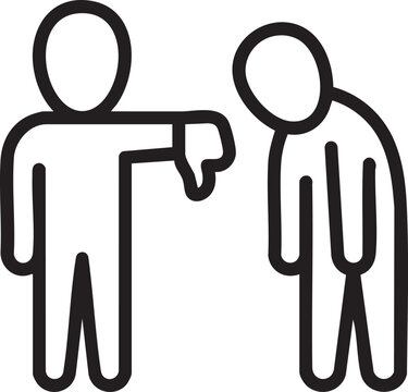 Person Giving Thumbs Down to Shamed Individual Icon
