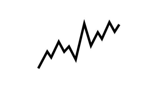 Abstract Black Line Graph on White Background