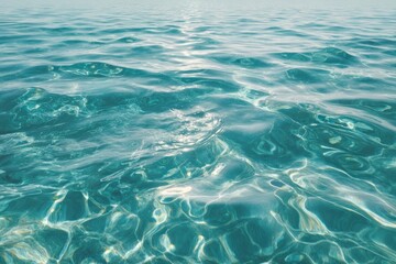 Obraz premium Clear turquoise ocean water background with gentle ripples