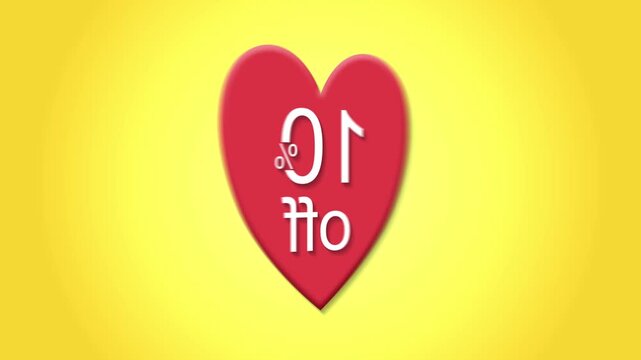 Heart Looping Animation Video Promotion with 10 percent Discount