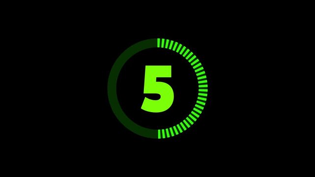 10 to 0 second modern digital countdown timer neon light style on black background,10 seconds simple countdown timer. Dynamic 10s Countdown Animation