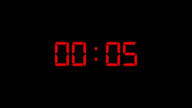Countdown timer from 10 to 0 seconds real time. Modern flat design of countdown animation 10 seconds countdown timer on a transparent background.