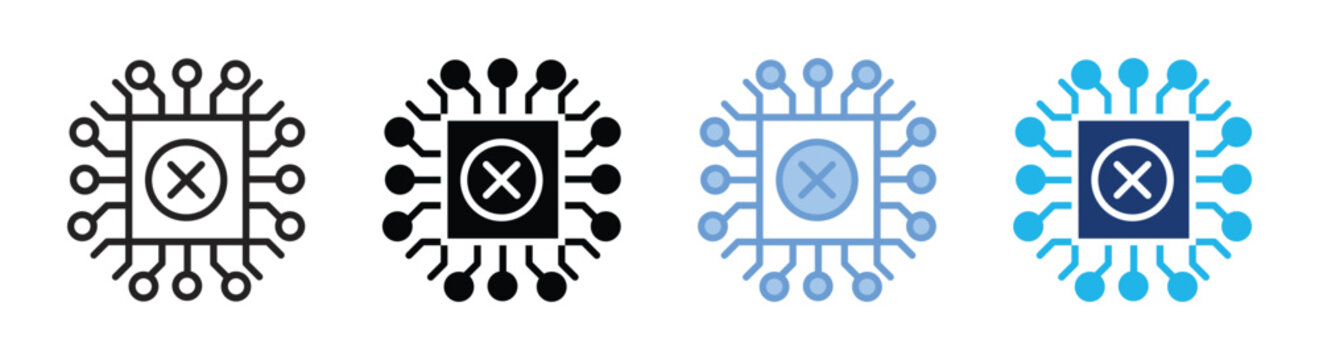 Digital disruption icon set multiple style collection