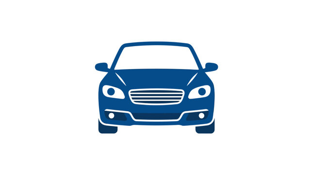 A simple blue icon representing a generic passenger vehicle on white background