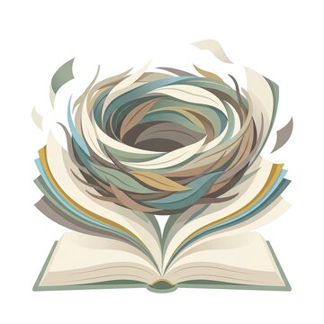 Surreal Illustration of a Glowing Lightbulb with an Open Book Symbolizing Knowledge, Creativity, and the Power of Imagination in a Tree Library