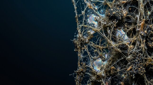 Creative Abandoned fishing net, ocean pollution, marine debris, entangled seaweed 2k