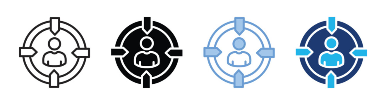 Customer centric icon set multiple style collection
