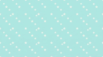 Seamless pattern of white stars on a light teal background