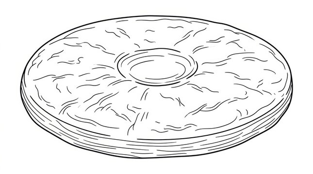 Illustration shows a pu erh tea cake, focusing on its features related to tea brewing methods. The image highlights the details and texture.