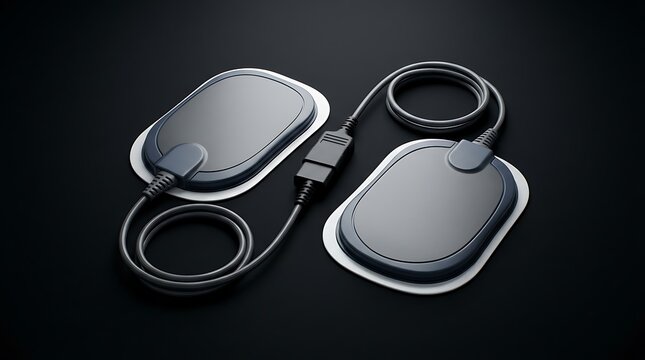 TENS unit electrode pads with cables for electrical muscle stimulation therapy