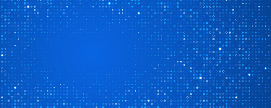 Blue pixelated tech background with blank space for your information. Vector illustration.
