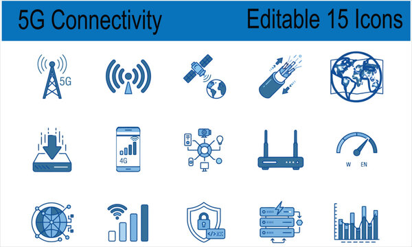 Advenced Tecnology 5G Connectivity 15 Icon set