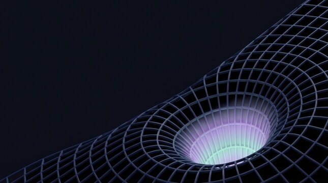The Subtractive Mesh: Dark Mode Data Gravity Well with Lavender Grid Void