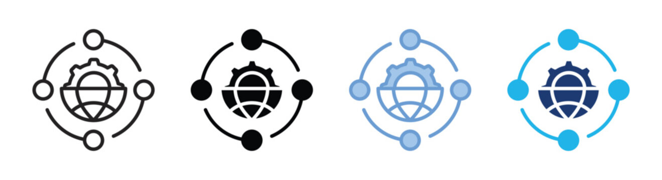 Globalization icon set multiple style collection