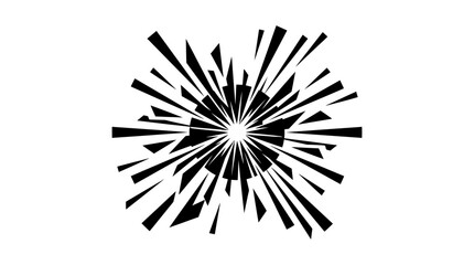 Fototapeta premium Abstract Starburst Explosion Black and White Graphic Element