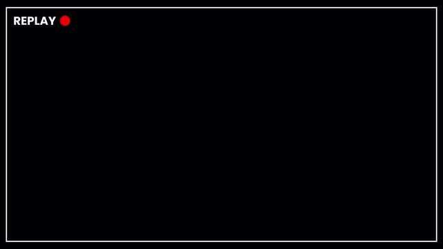 Replay button animation, replay overlay animation on a transparent background, Replay button animation for live streaming and broadcasting in 4k with alpha channel.