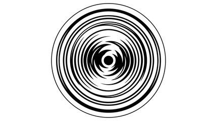 Fototapeta premium Abstract Swirling Circles Pattern, Optical Illusion, Black and White Vortex