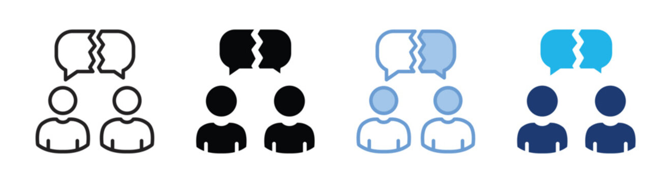 Communication fail icon set multiple style collection