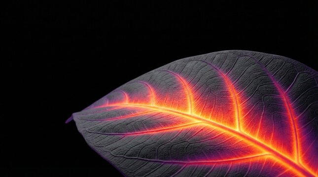 The Thermal Imaging Crop: Dark Mode Infrared Leaf Scan with Radiant Heat Gradients