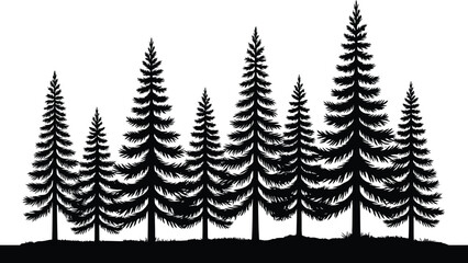 Black and white Christmas tree with pine branches and ornaments holiday © MD. HASAN ALI