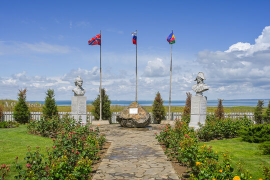 Busts of Suvorov and Ushakov at the Phanagoria Fortress in Taman, Krasnodar region of Russia
