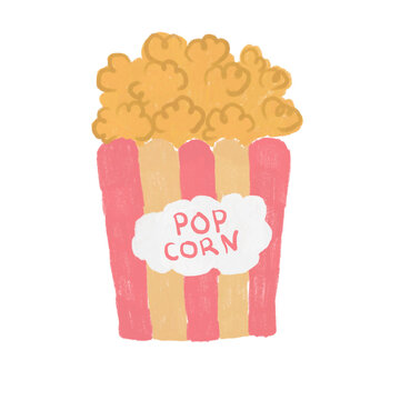 Cute popcorn illustration