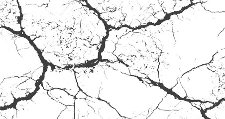 Obraz premium Old Cracked Wall Texture with Worn Concrete Surface, Natural Fracture Pattern, Distressed Industrial Background, Rough Urban Cement Effect, High Resolution Vector Illustration.