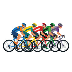 Fototapeta premium Cycling Race: Athletes Competing on Bicycles