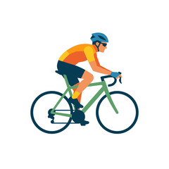 Fototapeta premium Cyclist riding bicycle, sports illustration