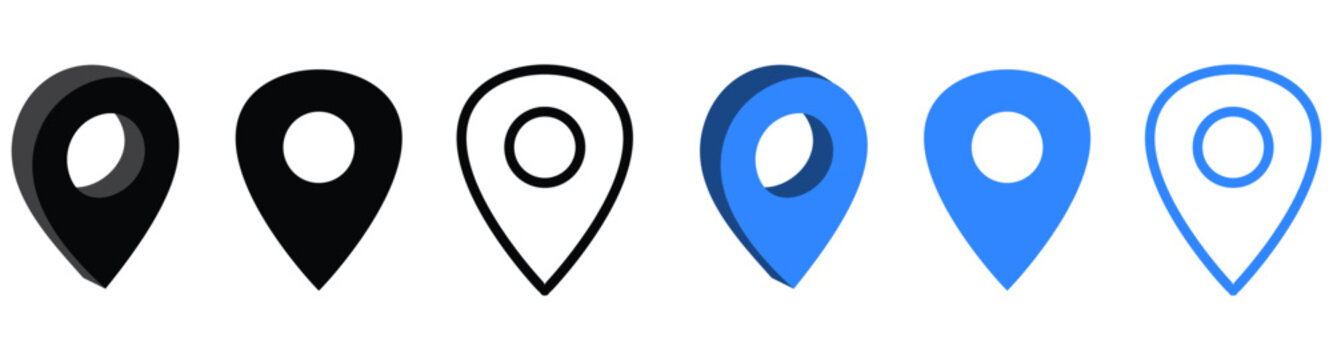 3d location map pointer icon place pin marker navigation gps vector illustration.