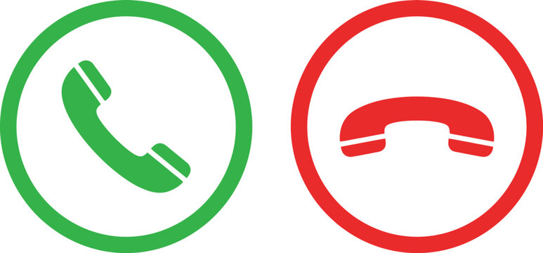 Green accept and red decline phone call buttons