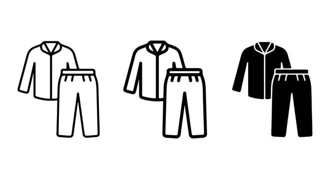 Sportswear Set Icons: Tracksuit, Jogging Suit, Athleisure Outfit Vector Graphics
