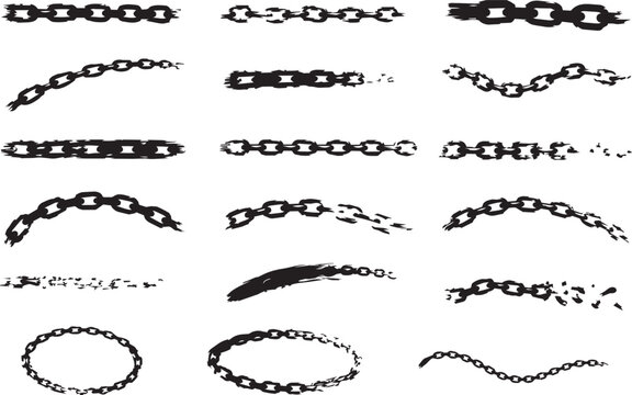 Grunge Chain brush Strokes