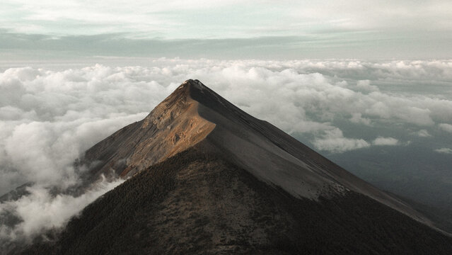 Volc&aacute;n de Fuego Rising Above the Clouds