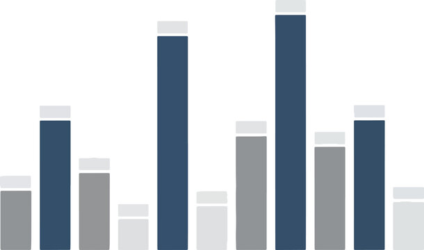 Stacked bar chart with dark blue gray and light gray sections against white background