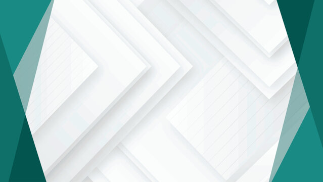 Abstract geometric background with teal and white shapes