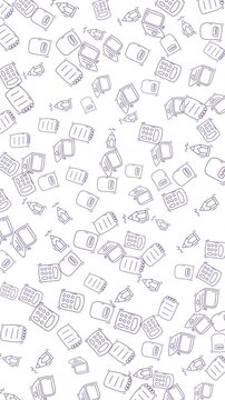 A captivating minimalist abstract background featuring an intricate pattern of scattered dashed line geometric shapes on a pristine white canvas. Ideal for contemporary design projects, digital art,