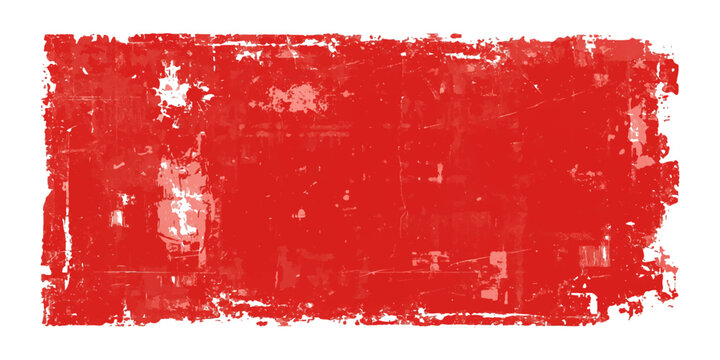 Red grunge paint background with splashes and brush strokes abstract textured vector illustration for banner, card, frame and decorative design with ink and watercolor style in red tones.