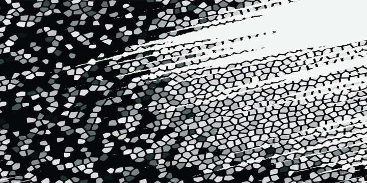 A scattering of abstract pentagon shapes forming a grunge texture.