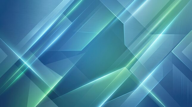 Abstract blue and green geometric background with glowing lines, futuristic technology texture, digital network pattern, cyber security concept, modern design element