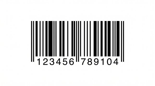 Black barcode pattern on a clean white background for retail scanning design