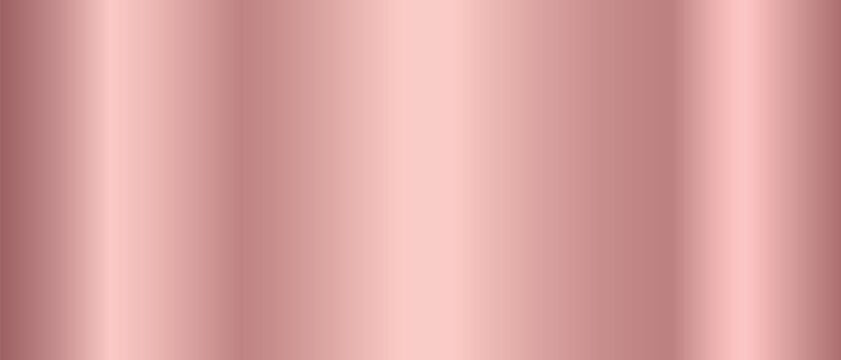 Horizontal Brushed Rose Gold Metallic Surface with Polished Gradient Finish. eps 10