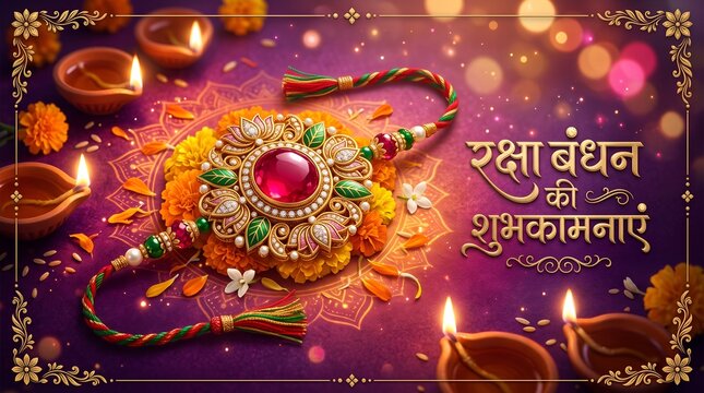 Rakhi, Indian brother and sister festival Raksha Bandhan concept