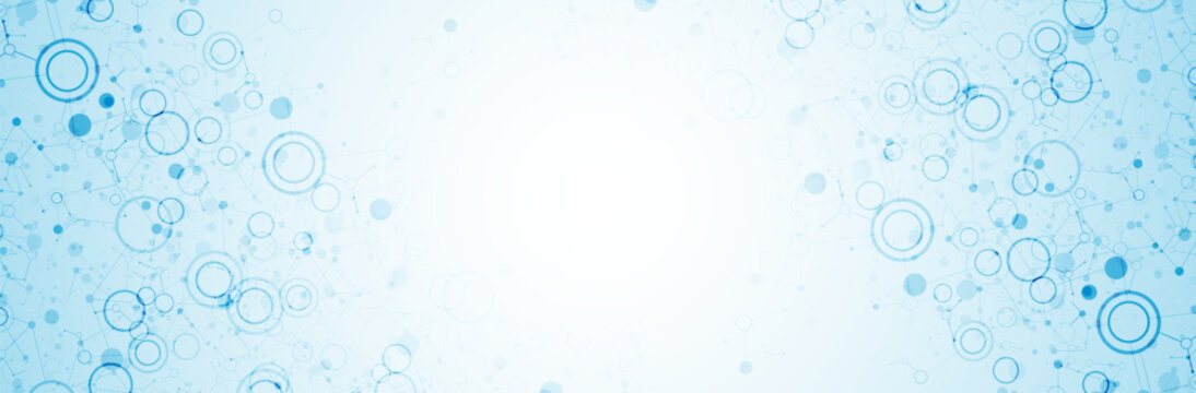 Geometric abstract background with connected line and dots. Futuristic digital background for science and technology. Vector